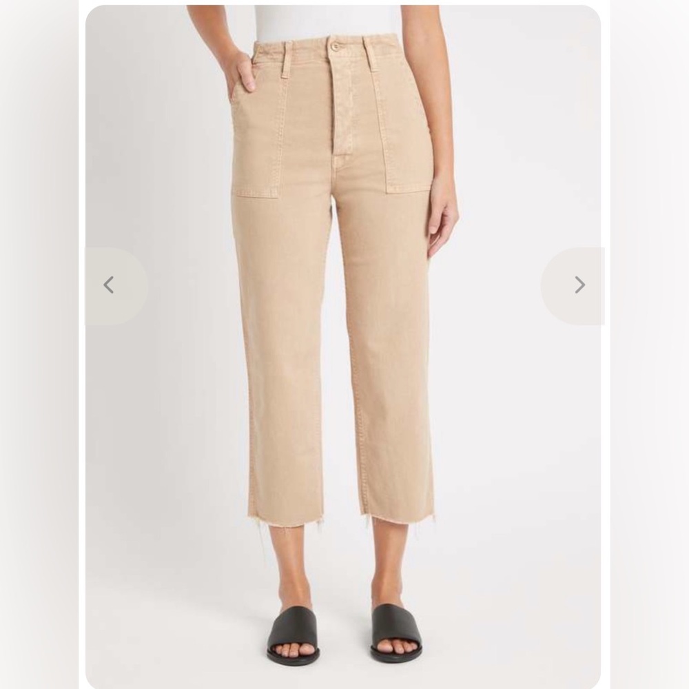 Mother Denim The Patch Pocket Private Ankle Jeans size 25 in Khaki Stretchy